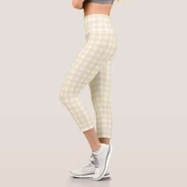 F & L Yellow Gingham Capri Leggings