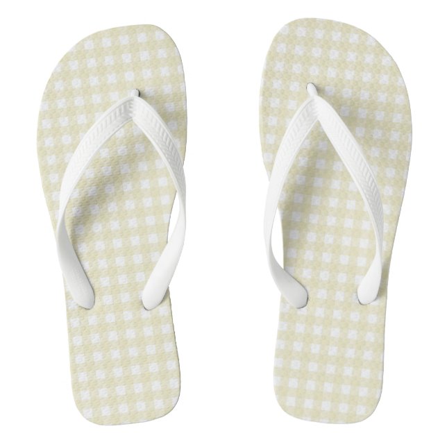 F & L Yellow Gingham Flip Flops (Fußbett)