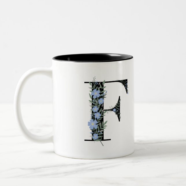 F Monogram Classic Black and White Zweifarbige Tasse (Links)