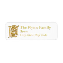 F Monogram "Irish Gold" Designadresse Labels