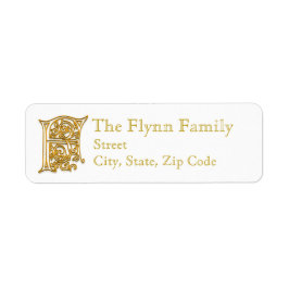 F Monogram "Irish Gold" Designadresse Labels