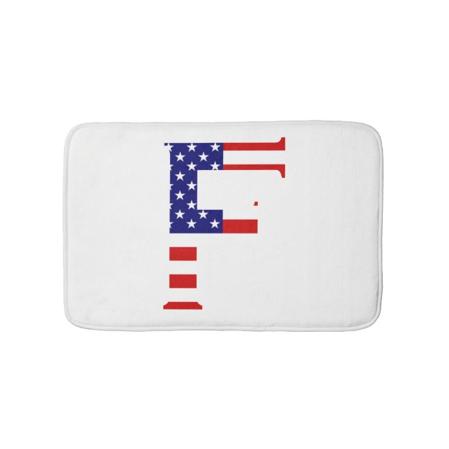 F Monogram überlagert sich auf der Flagge der USA Badematte (Vorderseite)