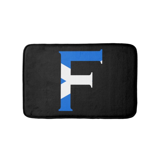 F Monogram überlagert sich auf schottischer Flagge Badematte (Vorderseite)