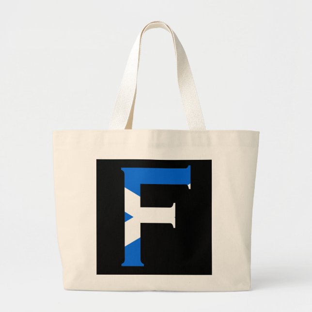 F Monogram überlagert sich auf Scottish Flag jtcn Jumbo Stoffbeutel (Vorne)