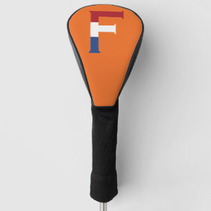 F Monogramm überlagert auf NLD-Flagge auf oder dct Golf Headcover
