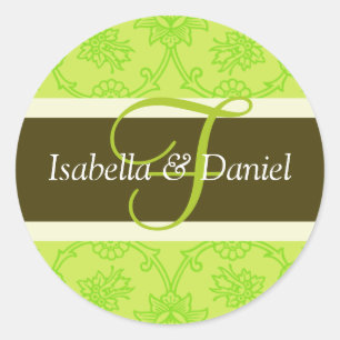 F Monogramme für Siegel zur Einladung zum Hochzeit Runder Aufkleber