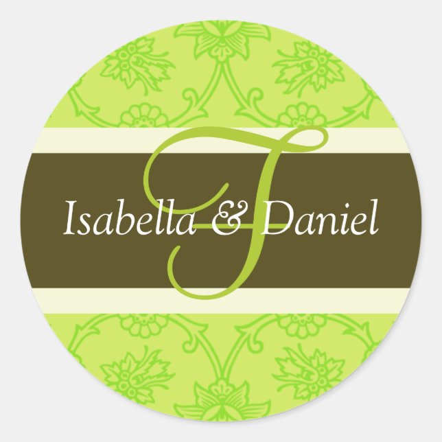 F Monogramme für Siegel zur Einladung zum Hochzeit Runder Aufkleber (Vorderseite)