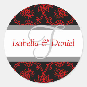 F Monogramme für Siegel zur Einladung zum Hochzeit Runder Aufkleber