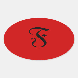 F OVALER AUFKLEBER