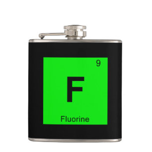 F - Periodisches Tabellensymbol für die Fluorchemi Flachmann