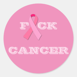 F "Pink Ribbon" CK CANCER Runder Aufkleber