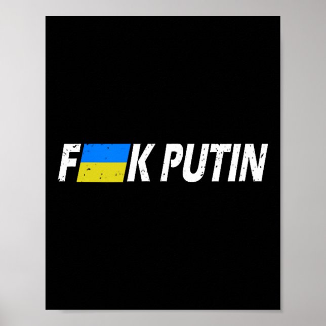 F Putin Ukraine Flag  Poster (Vorne)