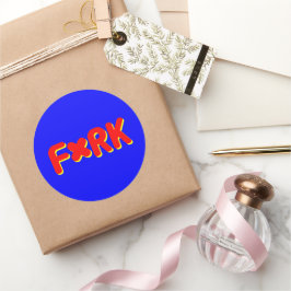 F*RK - Entwurf Nr. 2 der gespielten Zensurgabel Runder Aufkleber