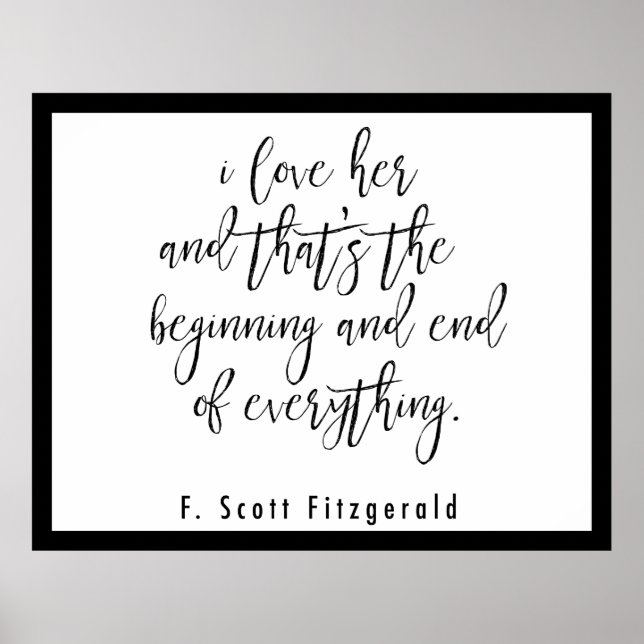 F. Scott Fitzgerald Quote Poster (Vorne)