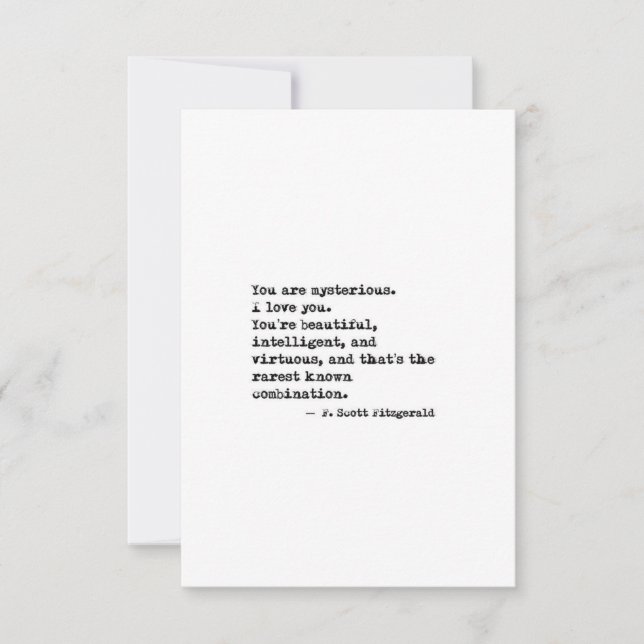 F Scott Fitzgerald Quote Save The Date (Vorderseite)