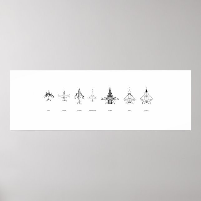 F-Serie Kämpfer-Konturen Poster (Vorne)