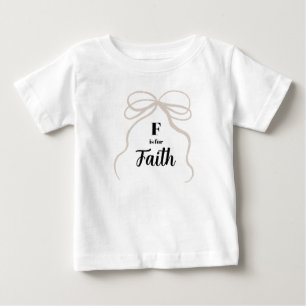 F steht für Faith Name Reveal Outfit Baby Mädchen T-shirt