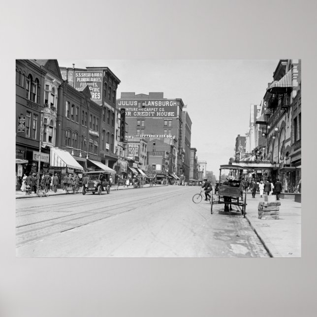 F Street, N.W. Washington D.C., 1915 Poster (Vorne)