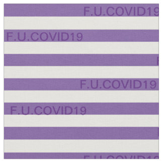 F.U.COVID19 Lila Streifen Stoff