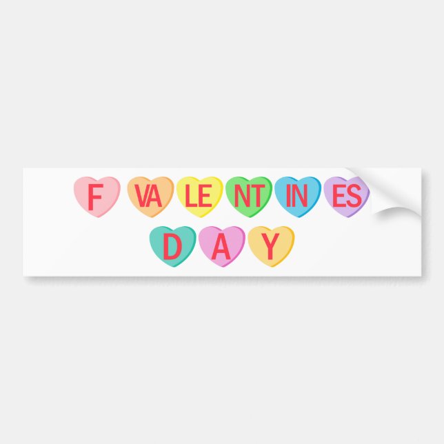 F VALENTINE'S DAY - Candy Hearts Banner Autoaufkleber (Vorne)