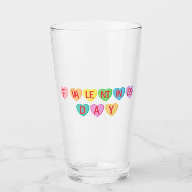 F VALENTINE'S DAY - Candy Hearts Banner Glas (Vorderseite)