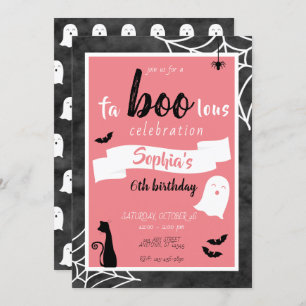 Fa"boo"lous Girls Birthday Ghost Halloween Einladu Einladung