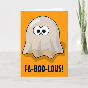 Fa-BOO-Lous niedlicher Cartoon-Halloween-Geist Karte