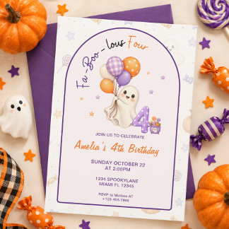 Fa-Boo-Lous Vier Halloween 4. Geburtstag Einladung
