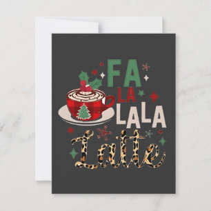 Fa Fa La Latte Funny Weihnachten Weihnachten Mitteilungskarte