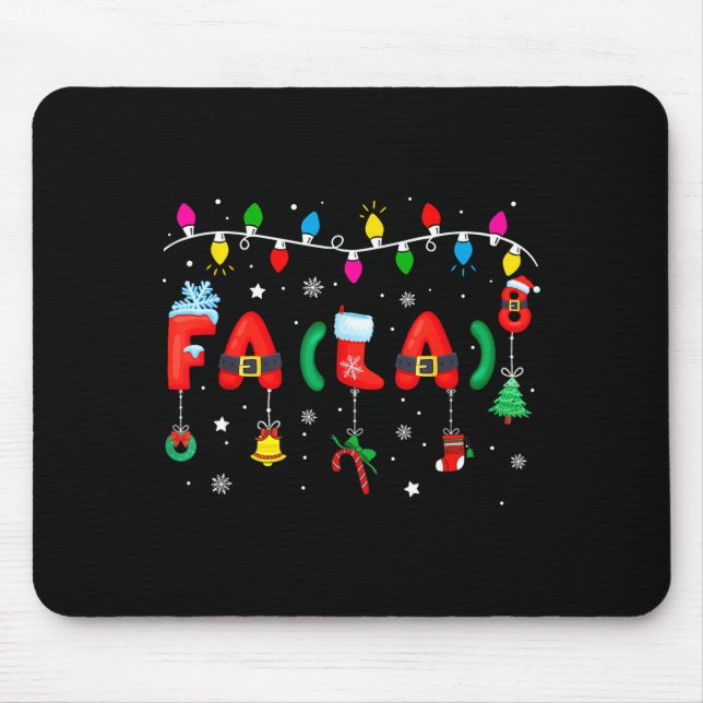 Fa (la) 8 Funny Christmas Lights Santa Fa La Math  Mousepad (Vorne)