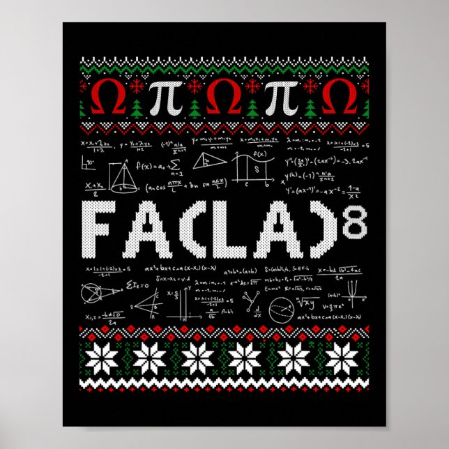 Fa (la)8 Funny Christmas Santa Fa La Math Lehrer Poster (Vorne)