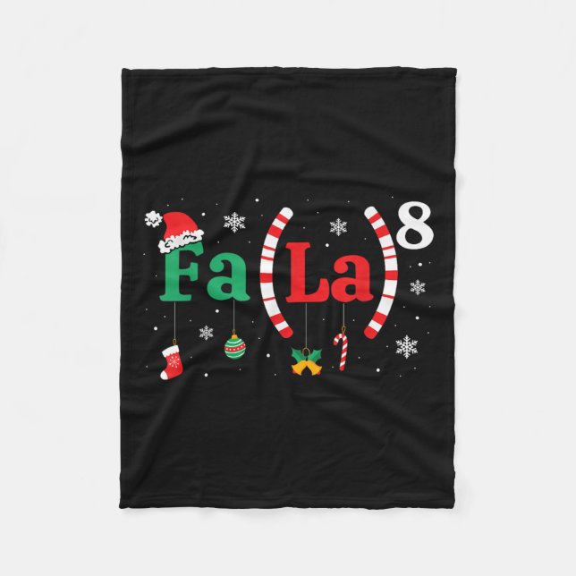 Fa (la)8 Funny Christmas Santa Fa La Math Teacher  Fleecedecke (Vorderseite)
