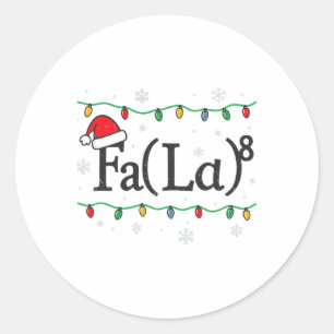 Fa (la) 8 Lustiger Mathematik-Lehrer Weihnachten H Runder Aufkleber