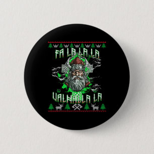 Fa La 8 Valhalla Weihnachtsmannmütze Viking Skull  Button