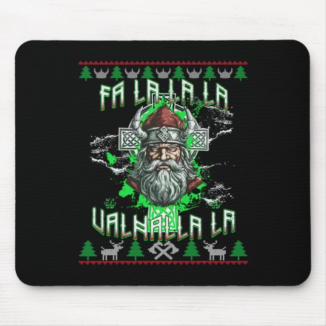 Fa La 8 Valhalla Weihnachtsmannmütze Viking Skull  Mousepad (Vorne)