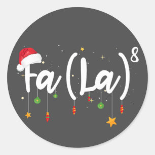 Fa (La)8 Weihnachten Weihnachten - La Math Runder Aufkleber