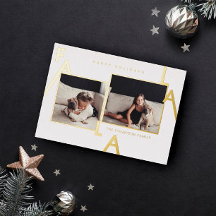 Fa La Bold Letters Minimalistisch Modern 2 Foto Folien Feiertagskarte