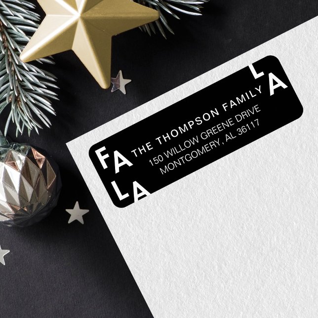 Fa La Bold Letters Minimalistisch Modernes Black (Fa La La Bold Letters Minimalist Modern Black Label)