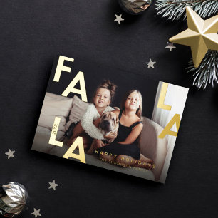 Fa La Bold Letters Minimalistisch Modernes Foto Folien Feiertagskarte