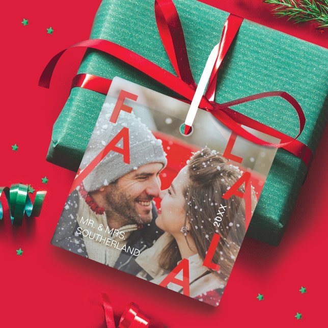 Fa La Bold Letters Minimalistisch Modernes Foto Ornament Aus Glas (Von Creator hochgeladen)