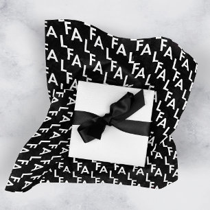 FA LA Bold Letters Moderne Minimal Schwarz & Weiß Seidenpapier