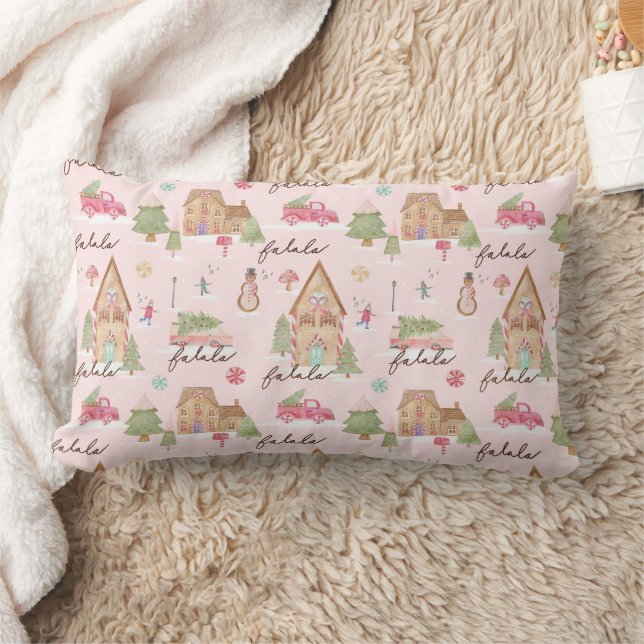 Fa La Candy Gingerbread Town & Pink Retro Van Lendenkissen (Decke)