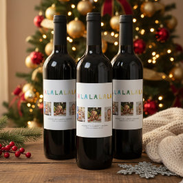 Fa La Christmas 3 Foto Collage Niedliche Pastelle Weinetikett