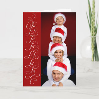 Fa la - Christmas Song Carol Red - Liebe Feiertagskarte