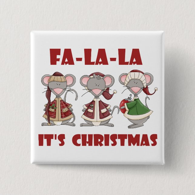 Fa La Christmas T - Shirt und Geschenke Button (Vorderseite)