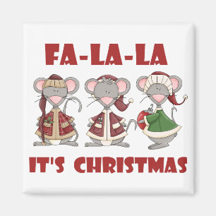 Fa La Christmas T - Shirt und Geschenke Magnet