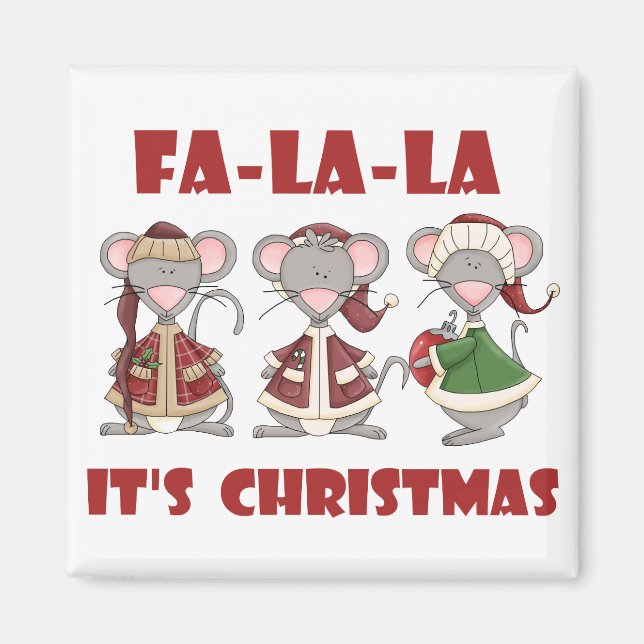 Fa La Christmas T - Shirt und Geschenke Magnet (Vorne)