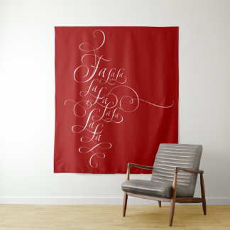 Fa la - Deck the Halls - Weihnachtskalligrafie Wandteppich