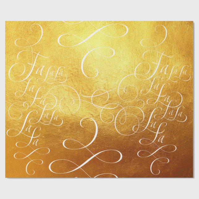 Fa la Deck - Weihnachts Gold Reich Geschenkpapier (Flach)