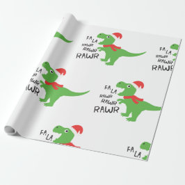 FA LA DINASOUR IN EINEM WEIHNACHTSMANNMÜTZE-BERICH GESCHENKPAPIER